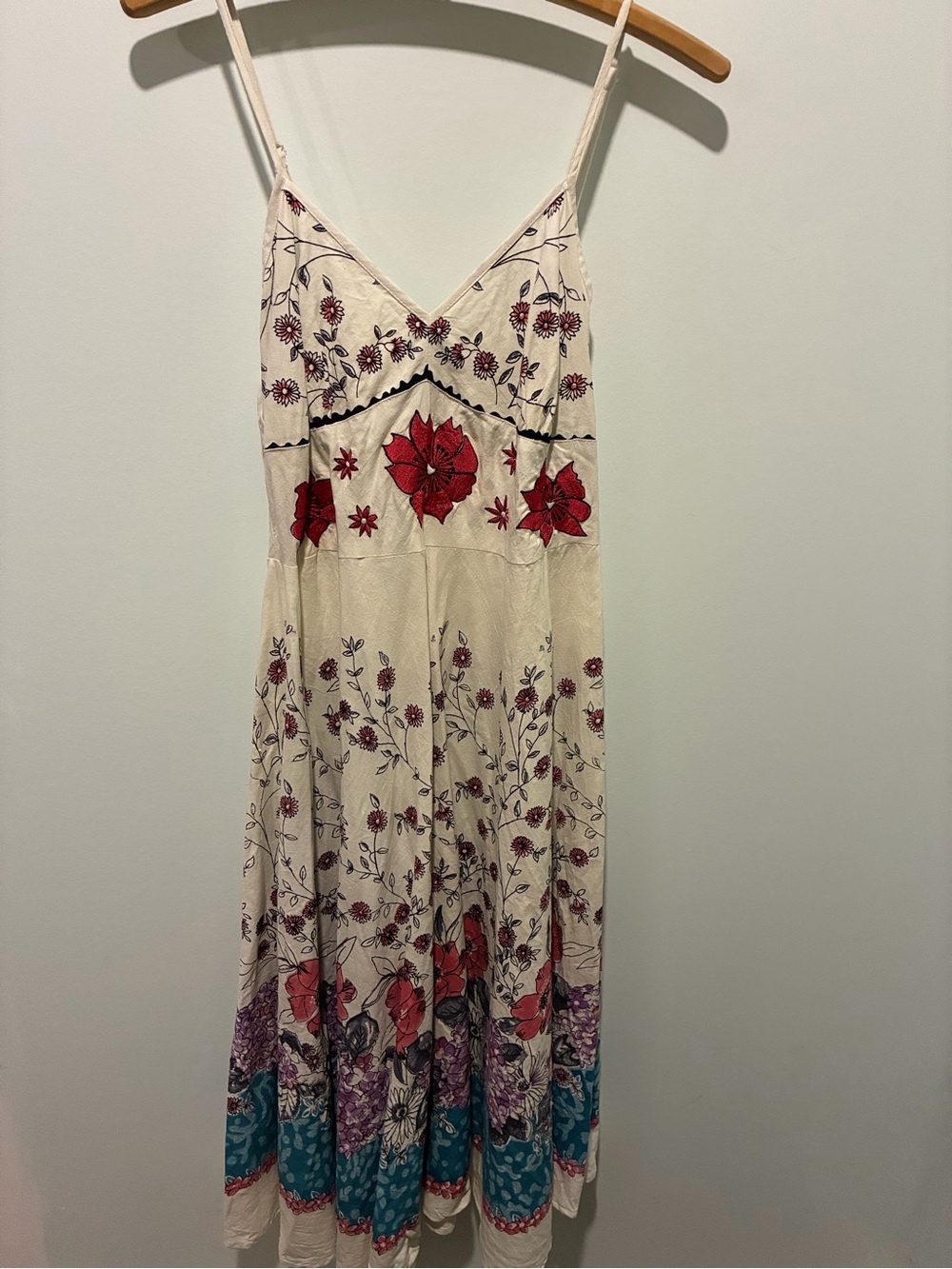 MAGIC White Cotton Floral Summer Dress Sundress Size XL